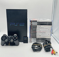 Sony Playstation 2 FAT- Schwarz SCPH-30004 mit Controller Memory Card+7Spiele ✅