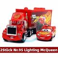 2Stück Disney Pixar Cars 3 Nr.95 Lighting McQueen Container LKW+Spielzeugauto