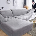 Velvet Plüsch Sofa Stretch Sofa Überwurf Sofabezug Sofahusse L-Form Ecksofa DE