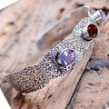 Facettiertes Armband aus 925er-Sterlingsilber mit Amethyst- und...