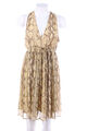 H&M Kleid Damenkleid Plissee Animal Print D 38 Beige-Töne