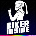 BIKER GIRL INSIDE Motorrad Respect Bikers Bikerin Auto KFZ Motorsport Aufkleber