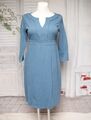 Blaues Boden Baumwolle Jersey Schlupf Kleid Slip Dress Blau M UK 12R 38 40