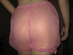 Durchsichtige Nylon Schlüpfer Sissy Baby rosa weiß Blüher Hosen Hose feminin 