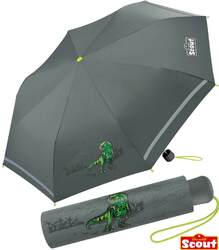 Scout Regenschirm Kinderschirm Taschenschirm Schulmappe reflex Saurier T-Rex