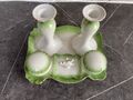 Vintage französische Limoges Porzellan 6-teiliges Waschtisch Kommode Set grüne Kerze Schmuckset