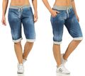 Jogginghose Damen knielang Sporthose Gummizug leicht Bermuda Shorts Jogger 36-44