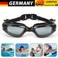 1/2er Schwarz transparente flache Schwimmbrille Anti-Fog UV-Schutz Taucherbrille