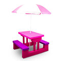 BITUXX Kindersitzgruppe Kindermöbel Sitzgarnitur Kindertisch Sonnenschirm Pink