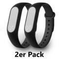 2er Pack Ersatz Armband in Schwarz für Xiaomi Mi Band 2 Fitness Tracker