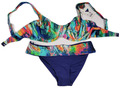 Naturana Frauen Bademode Bikini rot, gelb, orange floraler Print Cup E Gr. 36-46