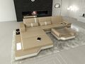 Couch Garnitur Sofa MESSANA L Form mit LED Beleuchtung Design Ledersofa Ecksofa