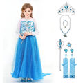 Kinder Mädchen Eiskönigin Elsa Kleid Frozen 2 Prinzessin Cosplay Kostüm Karneval