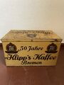 Riesige alte Blechdose Container Klipps Kaffee Deckeldose um 1930