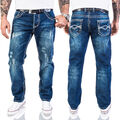 Rock Creek Herren Designer Jeans HOSE Blau dicke NAHT VintageW29-W44 RC-2056 NEU