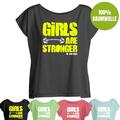 Fitness T-Shirt Oversize Damen Girls are Stronger Oversize Gym Sport Training