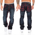 Rock Creek herren designer denim jeans hose dicke zier nähte W29-W44 NEU RC-2092