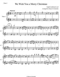 Weihnachtslied We Wish You a Merry Christmas Klavier Duett Notenblätter PDF