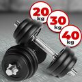 Physionics® Kurzhantel Set 20kg 30kg 40kg Hantelscheiben Krafttraining Hantelset