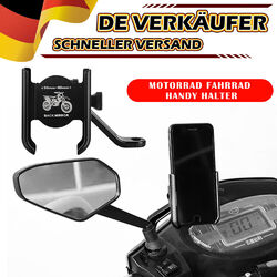 Alu Motorrad Halterung Fahrrad Handy Rückspiegel Halter Smartphone E-Bike Roller