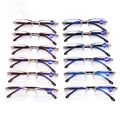 1-10 Pack Herren Rechteckig Randlos Lesebrille Blaulichtfilter Brille +1.0~4.0