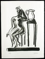 Weiblicher Akt in Interieur 1990. Lithographie Elvira BACH (*1951) handsigniert