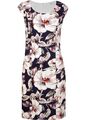 Kleid mit floralem Muster Gr. 44 Dunkelblau Rosa Etuikleid Mini Abendkleid Neu*