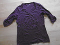 Damen Shirt mit 3/4 Ärmeln + V- Ausschnitt bordeaux Gr. 44/46 von Tchibo  #MR