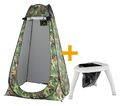 Camping Toilette Sichtschutz Zelt Set mobil Reise Outdoor WC Festival Camouflage
