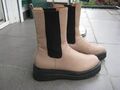 TAMARIS  NEWD.    Boots  Stiefel  Gr. 39  Taupe/Beige  Leder   Neuwertig!!