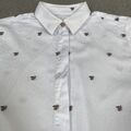 Paul Smith Shirt Damen Large 46 weiß langarm geknöpft Bienendruck