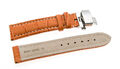 Uhrenarmband Kroko Look Butterfly Schließe XL orange weiße Naht  20mm