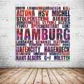 Hamburg LEINWAND Druck + Wandbild von HH in 100x100 cm + inkl. XXL Galerierahmen