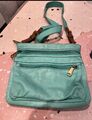 Fossil Handtasche Damen Umhängetasche Tasche Mint  Türkis Leder