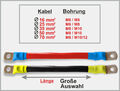 Batteriekabel Verlängerung Kabelbrücke - rot schwarz Kabel Ø 16 - 70 mmq 