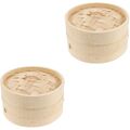  2 Sets Dampfer Steakplatte Gemüsedampfer Dim-Sum-Korb Pasta Dampftopf