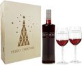 Geschenkset Weihnachten Rotwein Gläser personalisiert Holzbox Tannenbaum 3er
