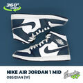 Nike Sneaker Air Jordan 1 Mid Obsidian Blau Weiß Damen Frauen Herren Turnschuhe