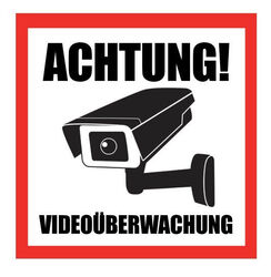 1-50 Stk. ACHTUNG Videoüberwachung Aufkleber Hinweisschild Warnaufkleber Kamera 