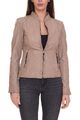 ALPENBLITZ Damen Echtleder-Jacke Biker-Jacke Lammnappa-Jacke Beige Rosa/Schwarz