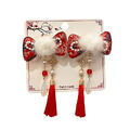 Rote Samt Bug Haar Ornament Weihnachten Neujahr Accessoires Haarklamm-hf