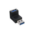 5 x InLine USB 3.0 Adapter Stecker A auf Buchse A gewinkelt 90° Blau Kupplung