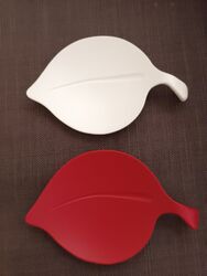 Koziol Leaf-On 2er Set Glasabdeckung Snackschale 15cm rot+weiss Kunststoff 