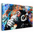 Wandbilder XXL Affe Graffiti Leinwand-bild Motivations-Poster Pop-Art Wand-Kunst