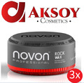 (35,33€ / 1L) 3x Novon Professional Rock Wax 150 ml Haar Wachs mit Mango Duft