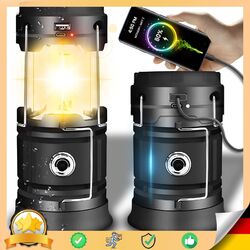 LED Camping Lampe 6x Aufladbar Solarleuchte Campinglaterne Akku Powerbank Retoo