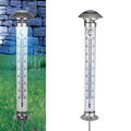 LED Solar-Thermometer Garten-Temperaturmessgerät Außenthermometer kaltweiß NEU