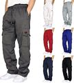 Herren Cargo Hose 4 Taschen Freizeithose Loose Schlupfhose Arbeitshose Trekking