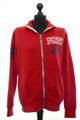 180 1405 SUPERDRY Herren Sweatjacke Gr. XL Sweat Jacke rot Aufdruck