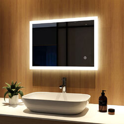 Badspiegel mit LED Beleuchtung Bluetooth Uhr Wetter Makeup Wandspiegel Spiegel100% Positives/ alle Größen / Uhr / Bluetooth / Dimmbar